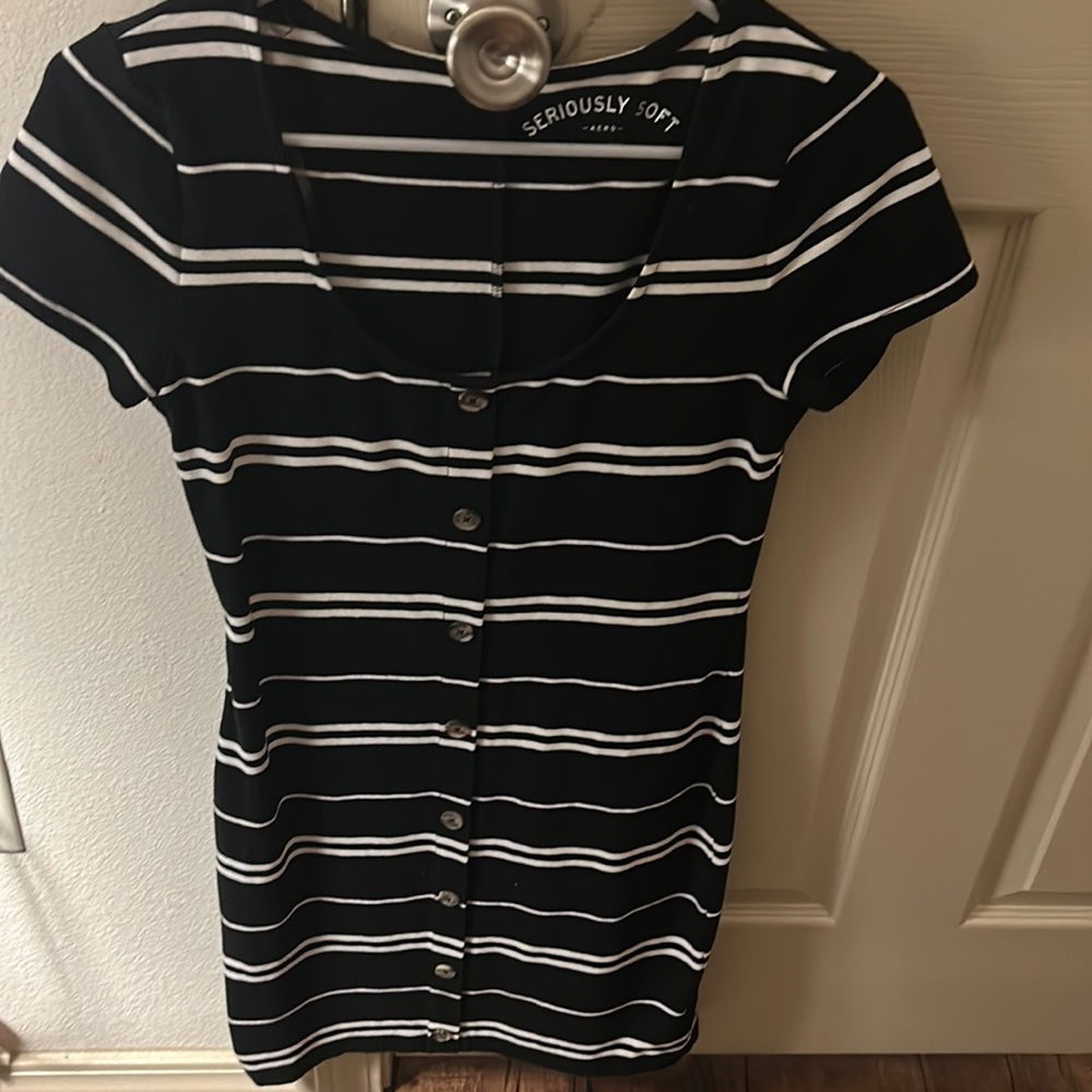 Black and White striped shirt dress!